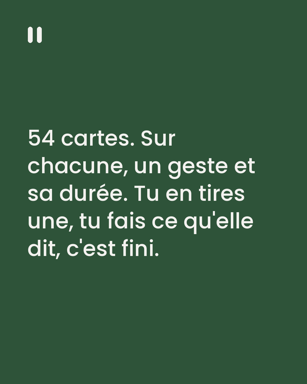 Une pause de dix minutes