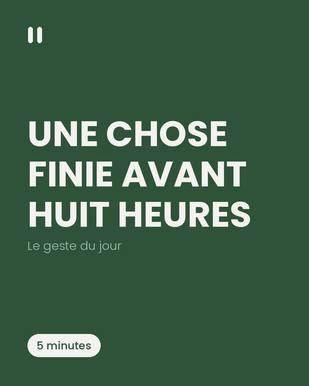 Commencer la journée par un geste simple