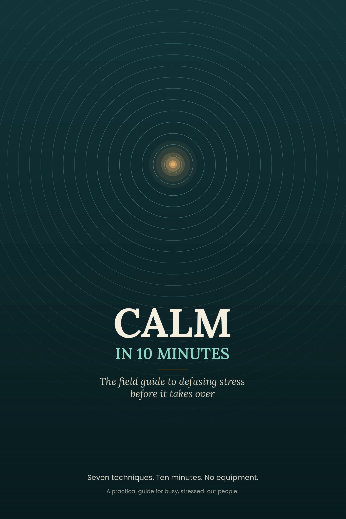 Couverture de l'ebook Calm in Ten Minutes, guide de gestion du stress au quotidien